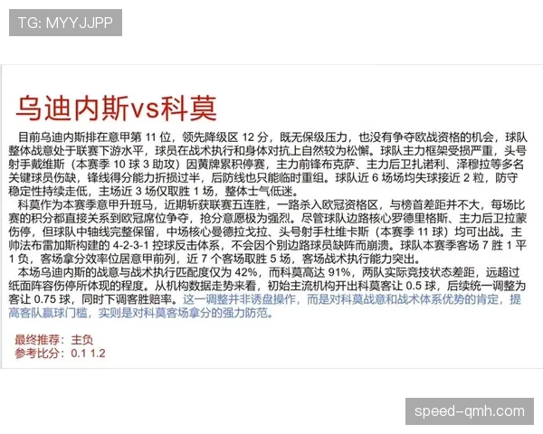 乌迪内斯近期赛程密集，锋线效率有所下滑，影响了球队的积分排名
